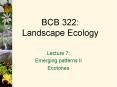 BCB 322: Landscape Ecology PowerPoint PPT Presentation