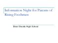 Information Night for Parents of Rising Freshmen PowerPoint PPT Presentation