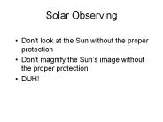 Solar Observing