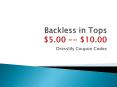Backless in Tops DressLily Discount Coupons