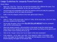 Usage Guidelines for Jeopardy PowerPoint Game PowerPoint PPT Presentation