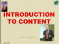 INTRODUCTION TO CONTENT PowerPoint PPT Presentation