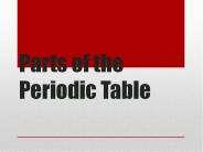 Parts of the Periodic Table