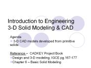 Introduction to Engineering 3-D Solid Modeling