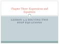 Lesson 3.5 Solving Two Step Equations PowerPoint PPT Presentation