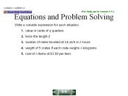 Equations and Problem Solving