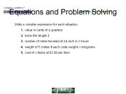 Equations and Problem Solving