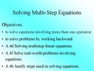 Solving Multi-Step Equations