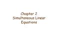 Chapter 2 Simultaneous Linear Equations PowerPoint PPT Presentation