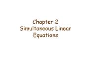 Chapter 2 Simultaneous Linear Equations