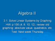 Algebra II