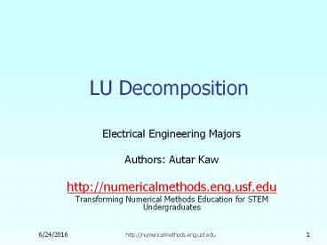 LU Decomposition