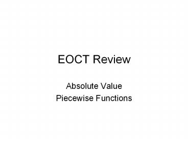 EOCT Review