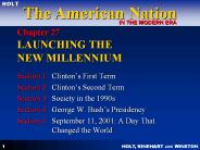Chapter 27 LAUNCHING THE NEW MILLENNIUM
