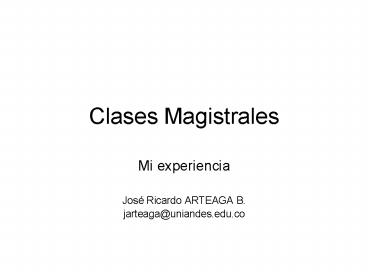 Clases Magistrales
