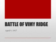 BATTLE OF VIMY RIDGE