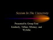 Sexism In The University