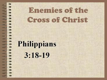 Enemies of the Cross of Christ