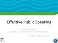 Effective Public Speaking PowerPoint PPT Presentation