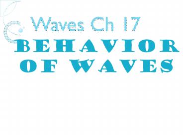Waves Ch 17