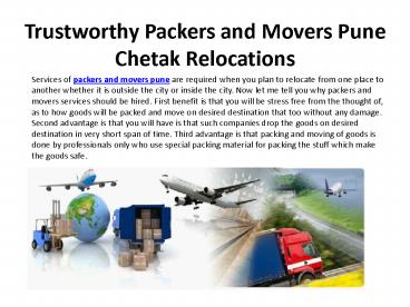 Trustworthy Packers and Movers Pune Chetak Relocations