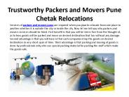Trustworthy Packers and Movers Pune Chetak Relocations