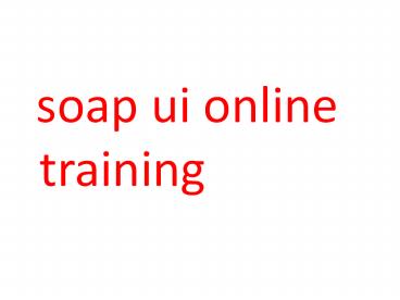 soapui online trining