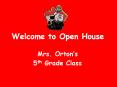 Welcome to Open House PowerPoint PPT Presentation
