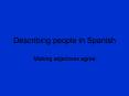 Describing people in Spanish PowerPoint PPT Presentation
