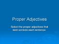 Proper Adjectives PowerPoint PPT Presentation