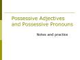 Possessive Adjectives and Possessive Pronouns PowerPoint PPT Presentation