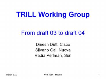 TRILL Working Group