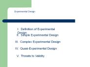 Experimental Design