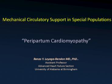 Mechanical Circulatory Support in Special Populations