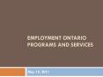 Employment Ontario Programs and Services PowerPoint PPT Presentation