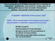 Peer Learning Event on EVIDENCE-BASED POLICY-MAKING IN GUIDANCE 