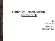 STUDY OF TRANSPARENT CONCRETE