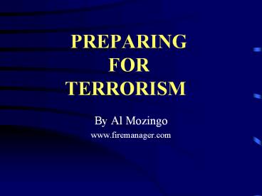 PREPARING FOR   TERRORISM