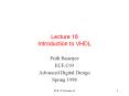 Lecture 16 Introduction to VHDL PowerPoint PPT Presentation