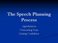 The Speech Planning Process PowerPoint PPT Presentation