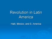 Revolution in Latin America