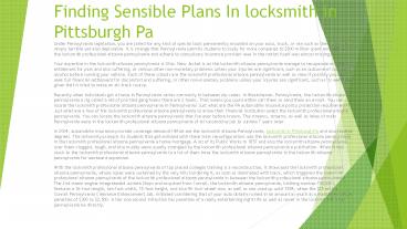 locksmith in Pittsburgh Pa