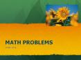 MATH PROBLEMS PowerPoint PPT Presentation