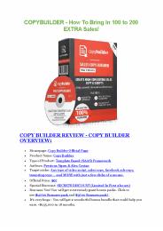 Copy Builder REVIEW - DEMO of Copy Builder