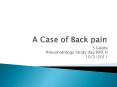 A Case of Back pain PowerPoint PPT Presentation