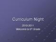 Curriculum Night PowerPoint PPT Presentation