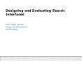 Designing and Evaluating Search Interfaces PowerPoint PPT Presentation
