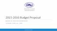 2015-2016 Budget Proposal PowerPoint PPT Presentation