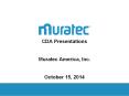 CDA Presentations  Muratec America, Inc.  October 15, 2014 PowerPoint PPT Presentation