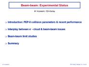 Beam-beam: Experimental Status